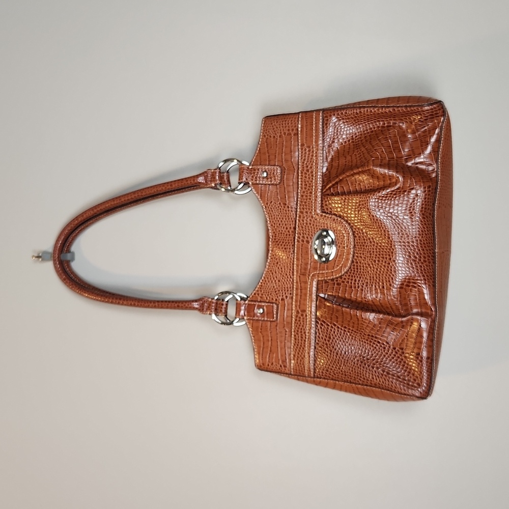 Etienne‎ Aigner Crocodile Embossed Brown Leather Purse